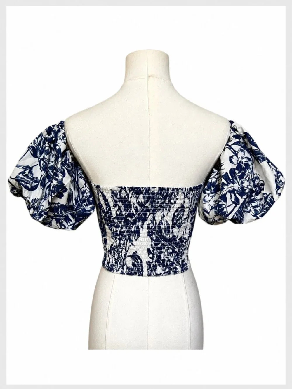 Abercrombie & Fitch Off Shoulder Puff Sleeve Floral Crop Top XL